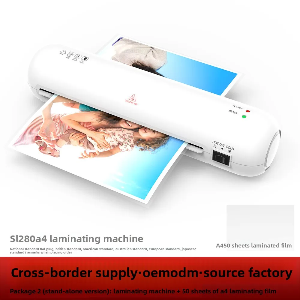 Desktop Laminator Machine Set A4 Size Hot and Cold Lamination 2 Roller System 9 Inches Max Width with Paper Cutter Trimmer Round