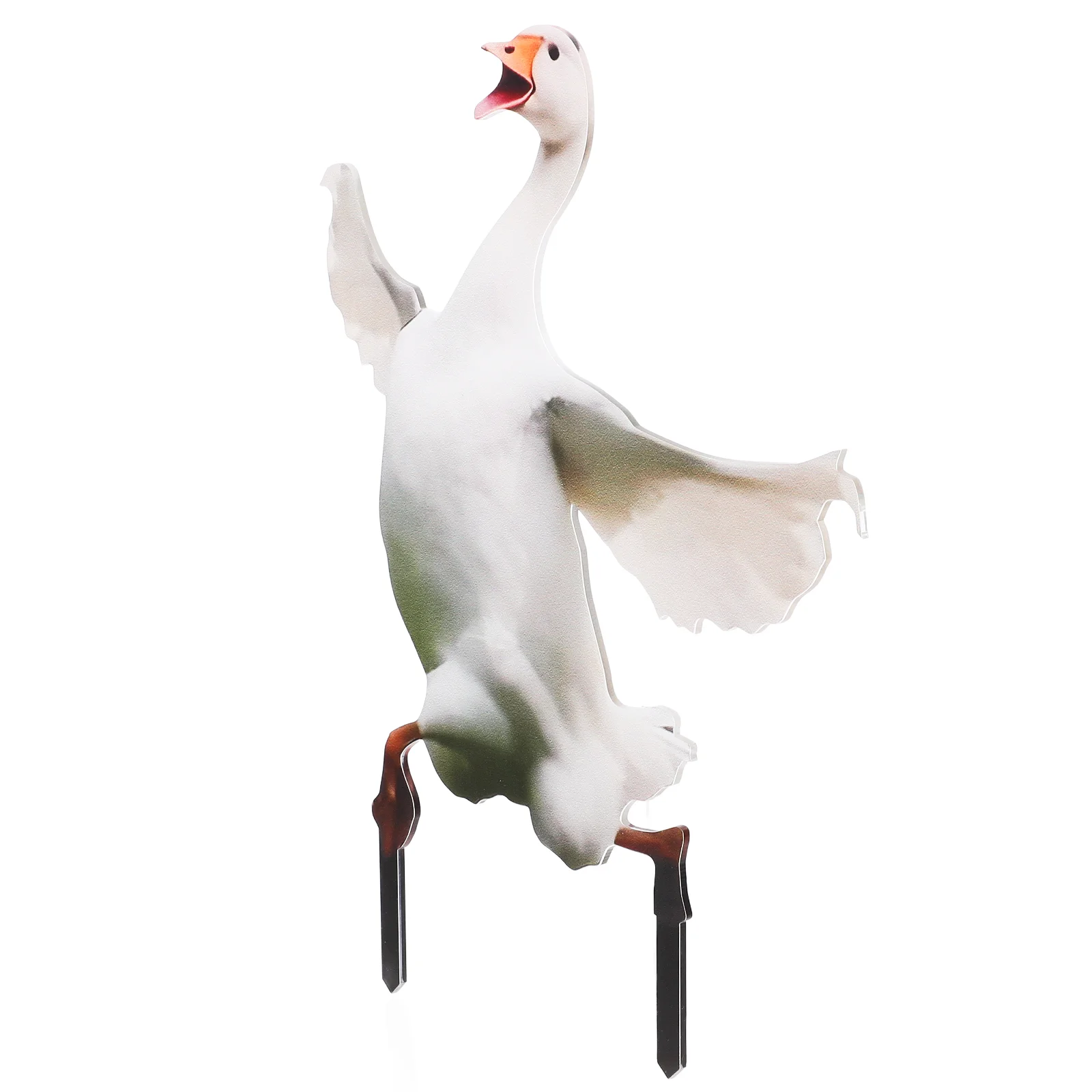 

1Pc White Acrylic Goose Decorative Stake Animal Lawn nament Farm Poultry Garden Stakes Duck Statue Outdoor Goose Sculptures
