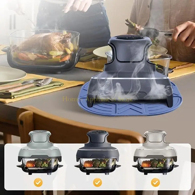 D0AB واقي مقالي الهواء من السيليكون المقاوم للحرارة، واقي عالمي مانع للانزلاق مناسب لحماية سطح الطاولة وسلامة المطبخ #2