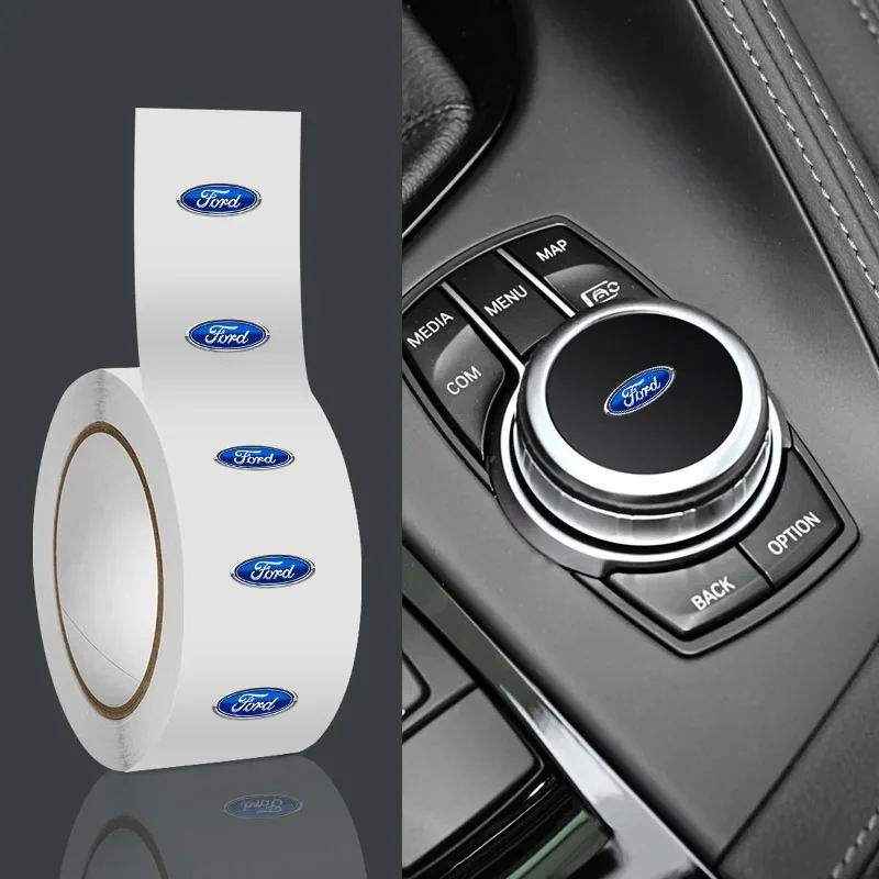 Car Steering Wheel Badge Stickers Car Door Handle Label Decal For Ford S Max Focus Mk2 Fiesta Mk7 Mondeo Mk4 Kuga Edge Explorer