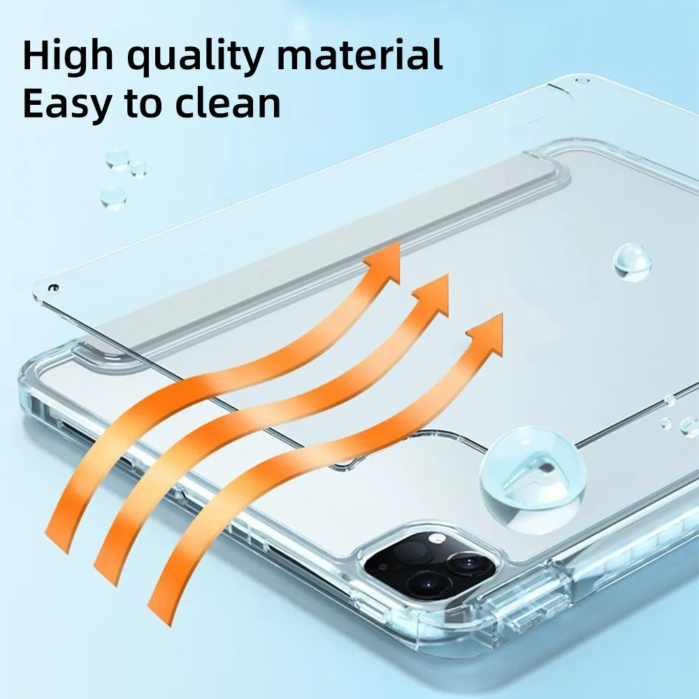حافظة لجهاز iPad 10th من الجيل Y-fold Track غطاء شفاف لهاتف Air 4 5 6 10.9in 11in 13in For Air 2 9.7 Pro 11 12.9 13 Mini 6 7