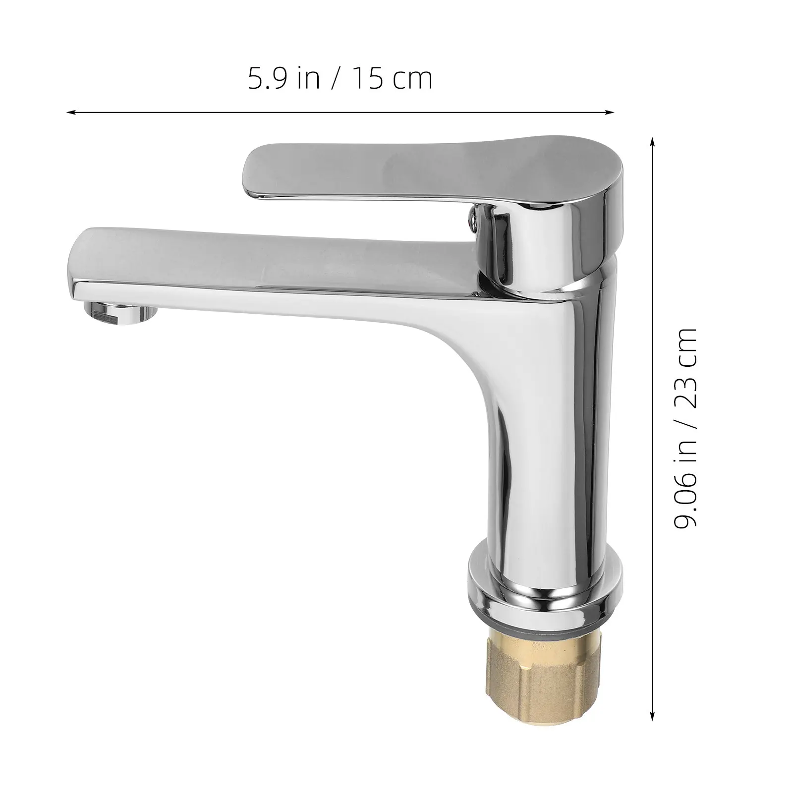 Single Hole Faucet Copper Material Kitchen Bathroom Sink Mixer Tap Cold Hot Water Control Silver Easy Installation Anti Rust