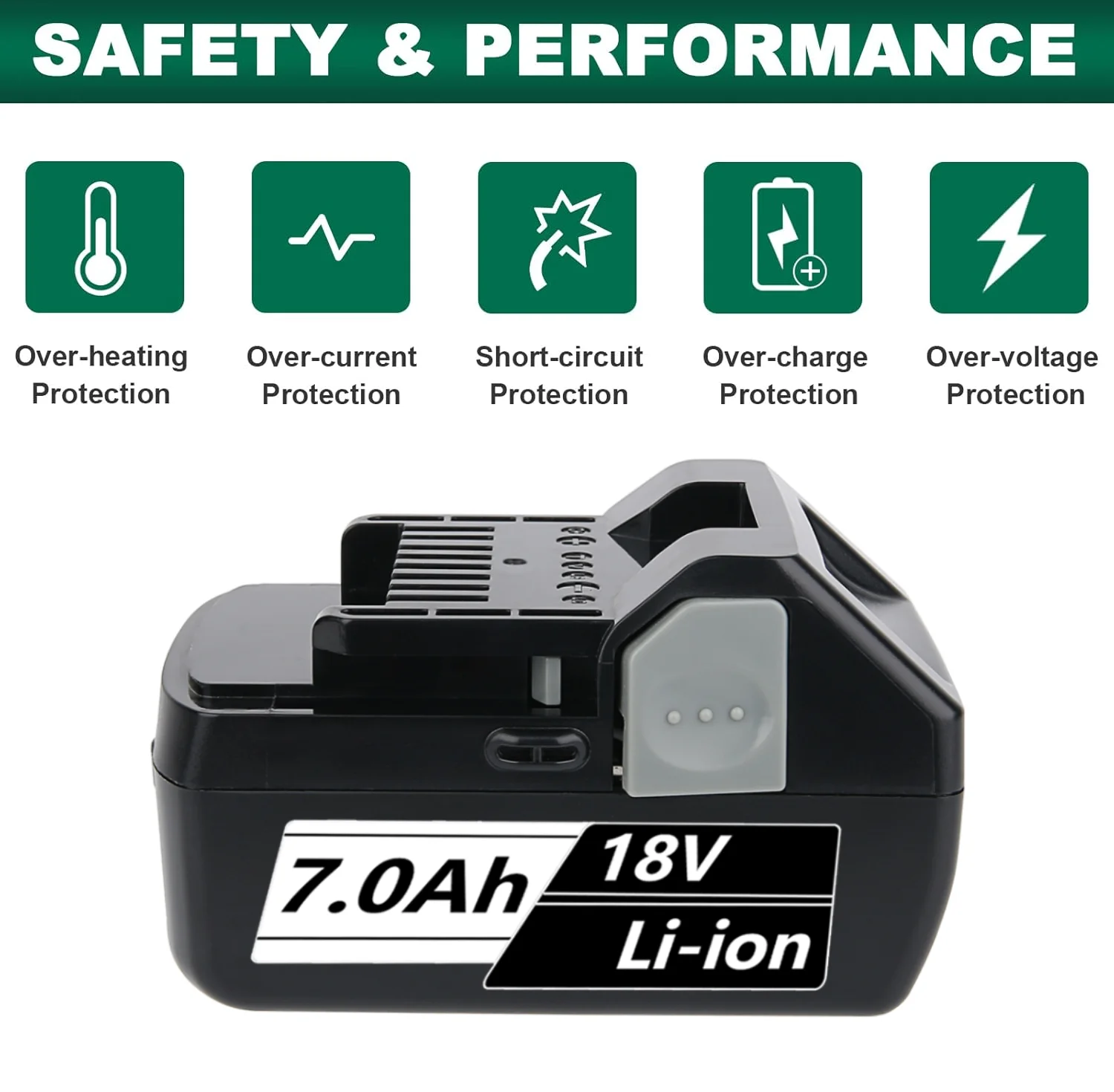 1/2/4Pcs 7.0Ah Li-on BSL1830 Replace for Hitachi 18V Battery Pin BSL1815X EB1814SL DS18DSAL 330139 Suit for Drill Cordless Tool