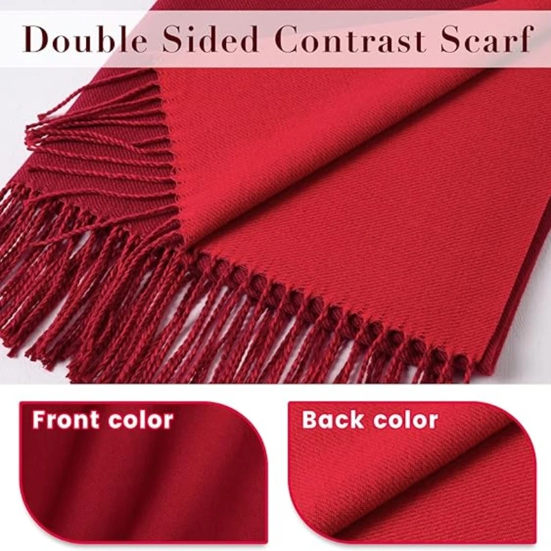 Womens Cashmere Scarf Large Pashmina Shawls and Wraps Light Blanket Scarf for Evening Dress Warm Daily Tra