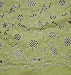 Yeni sarı lacivert yeşil mor ayçiçeği pamuk dantel etek giyim elbise kumaş DIY kadın pamuk işlemeli dantel kumaş
