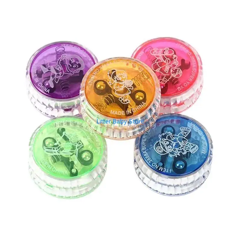N80C YO YO TOY LED وميض YO YO BALL COLL TONGROTED YO-YO TOY لطفلة Toddler عالية الاستجابة YO YO BALL Street Toy
