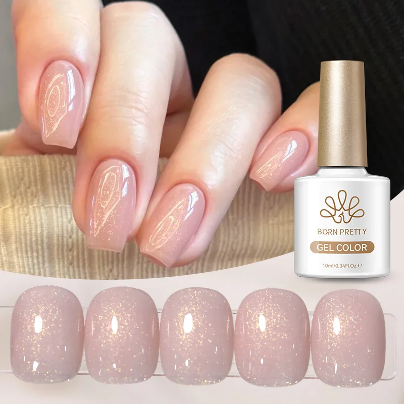 BORN PRETTY 1 Flasche 10ml Sunset Glimmer Aurora Gel Nagellack Semi-Permanent Vernis Nail Art Maniküre Abziehbarer LED UV Nagelbedarf