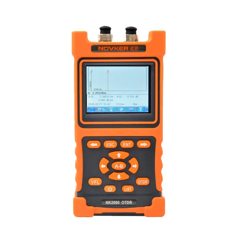 Handheld Optical Time Domain Reflectometer NK2000 SM OTDR 1310nm/1550nm 28/26dB Integrated VFL Touch Screen 80km
