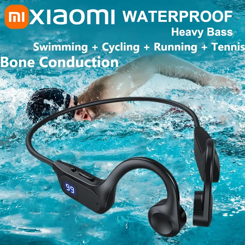 Xiaomi Bone Conduction Wireless Earphone Sport Swimming Bluetooth 5.3 Compatible Headphone Hand-free With Mic Running Earbuds