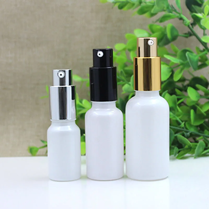 Butelka szklana perłowo-biała 15 ml tonik woda esencja nawilżająca płyn olejek serum żel hialuronowy serum pielęgnacja skóry opakowanie kosmetyczne