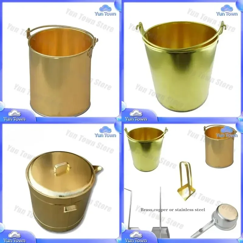 Brass Non-Sparking Fire Bucket for Industrial Safety Use Spark-Proof Tool for Hazardous Areas Explosion-Proof Fire Safety
