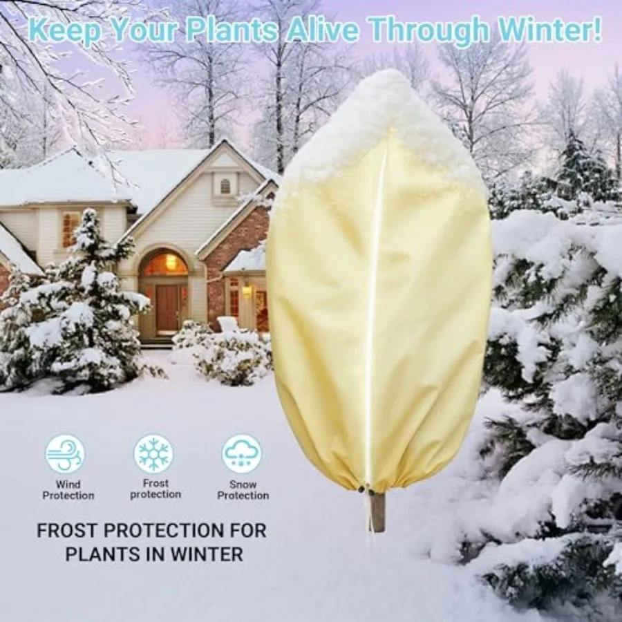 Plant Covers Freeze Protection 2 Pack 47.270.8 with Zipper and Drawstring Frost Cloths for Outdoor Garden Plants Tree Potted Wi