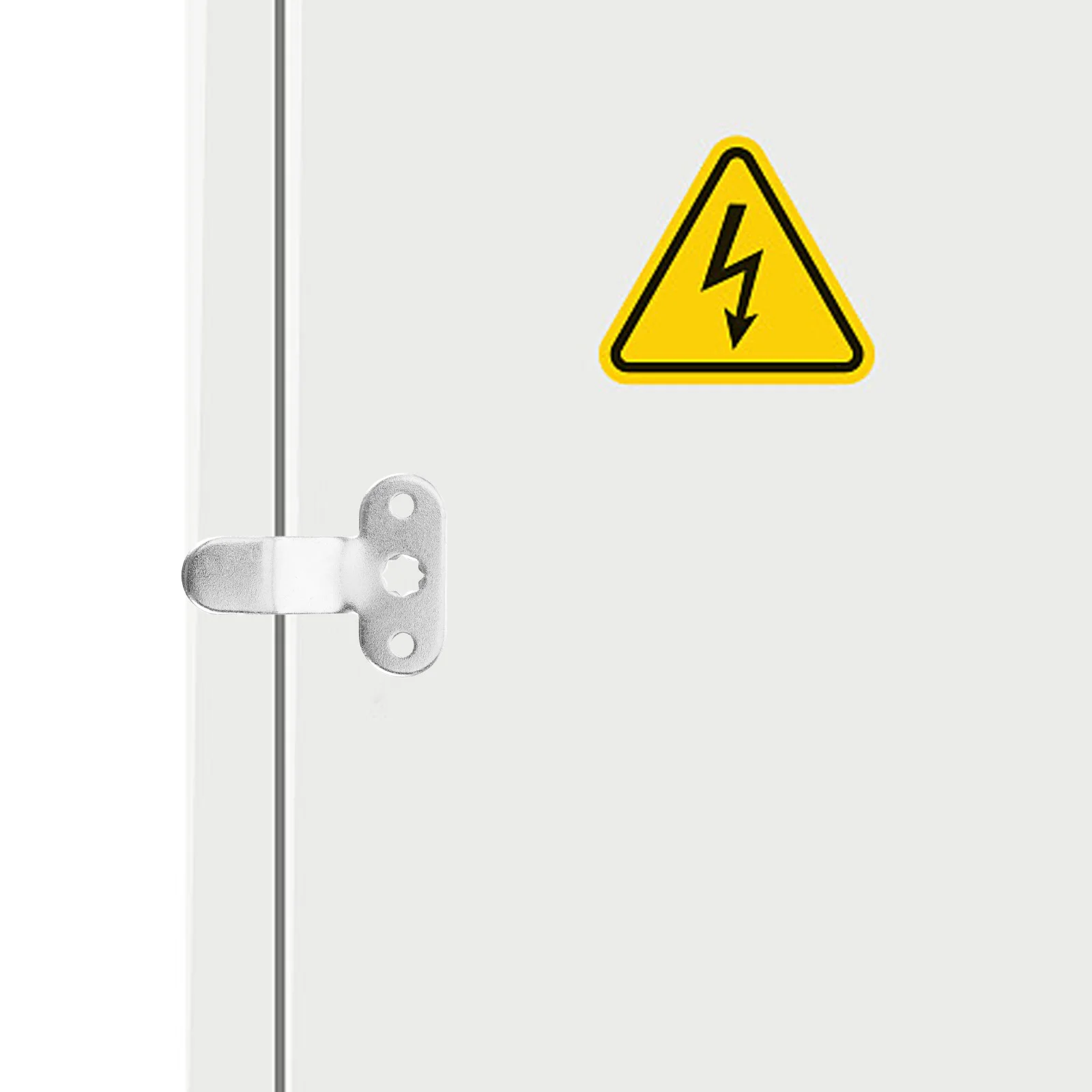 

Комплект усиленной пластины для электрического шкафа, блокирующие пластины, серебристый удлиненный дверной замок для губ, металлический прочный, простая установка