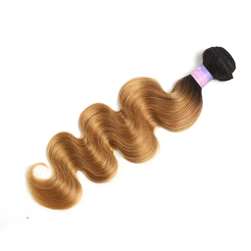 Body Wave Human Hair Bundles With Lace Frontal Closure 13x4 Ombre Blonde Brazilian Colored Hair Weave 3 Bundles With Closure