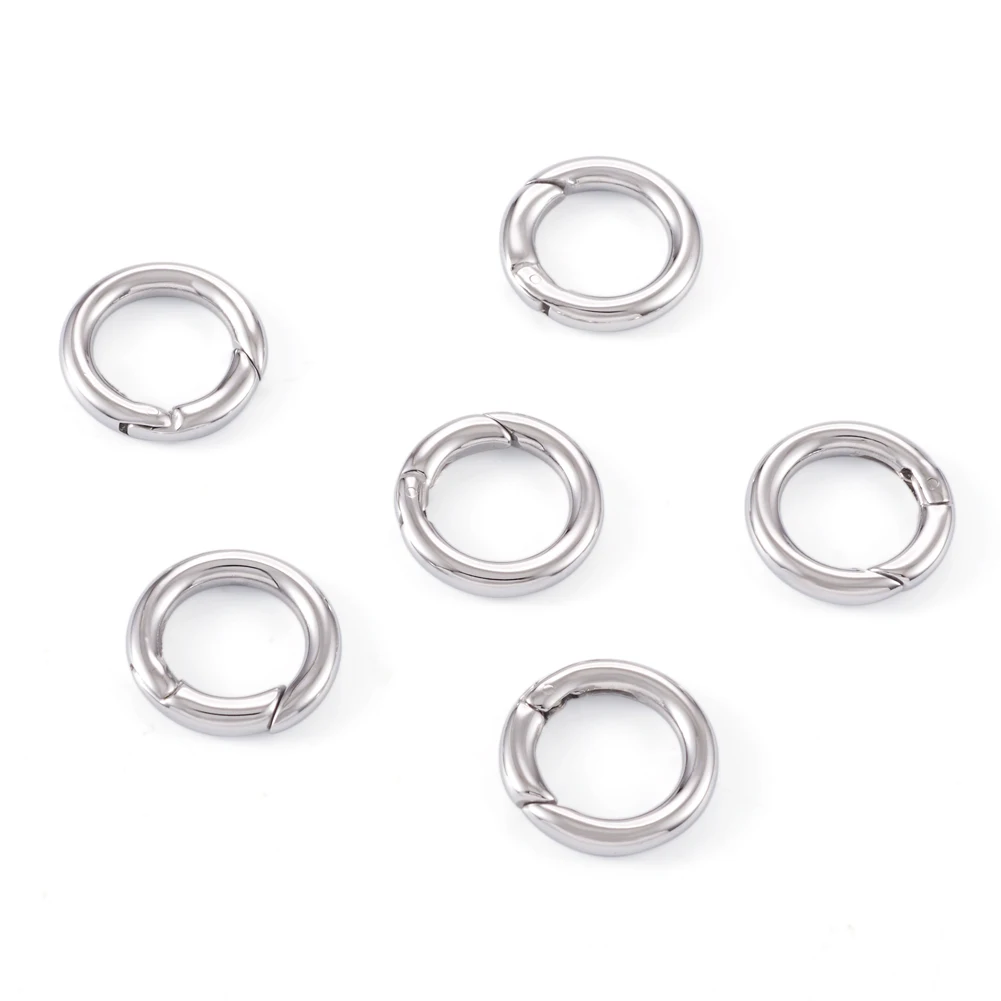 10pcs Ring 304 Stainless Steel Spring Gate Rings O Rings Snap Clasps 15/16/17/20mm For DIY Jewelry Making Supplies Accessories