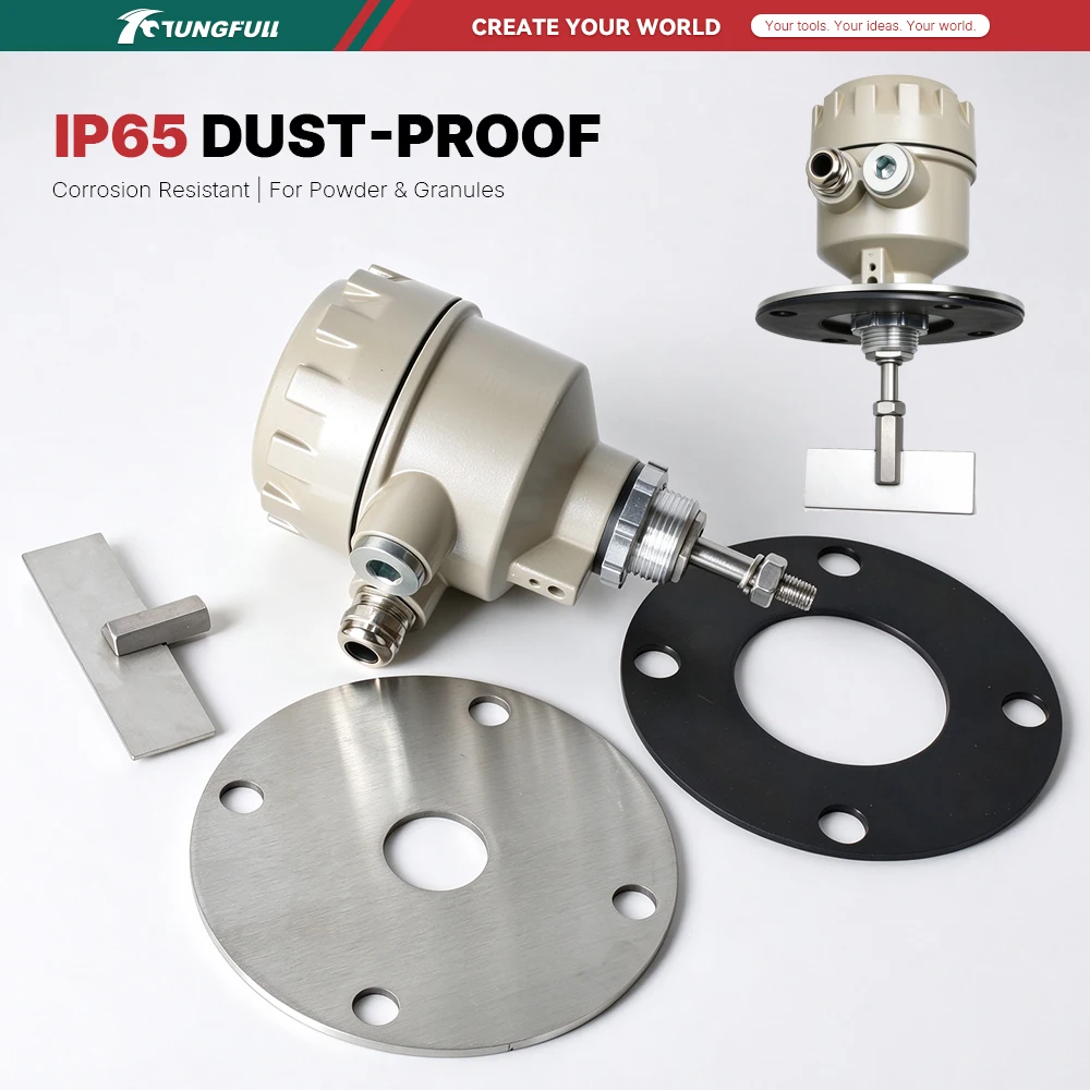 Rotary Paddle Level Switch Aluminum Housing 220VAC 24VDC 304 Stainless Steel Paddle Silo Powder Granular Material Level Detector