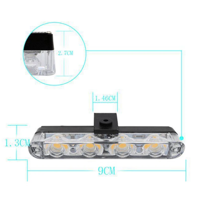 Auto 12V 16 LED auto rosso e blu polizia stroboscopica Flash Light Dash avviso di emergenza