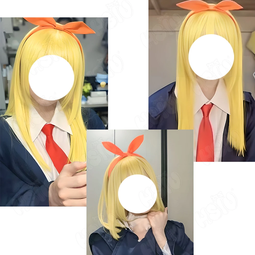 Lemon Irvine Cosplay Wig Fiber synthetic wig Anime Mashle: Magic and Muscles Cosplay Wig「HSIU 」light gold Long Wig+Wig cap