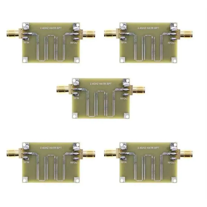 

SCLS 5 шт. 2,4 ГГц микрополосковый полосовой фильтр, электронный компонент, модуль полосового фильтра 2,4 ГГц, толщина 1,6 мм, микрополосковый фильтр