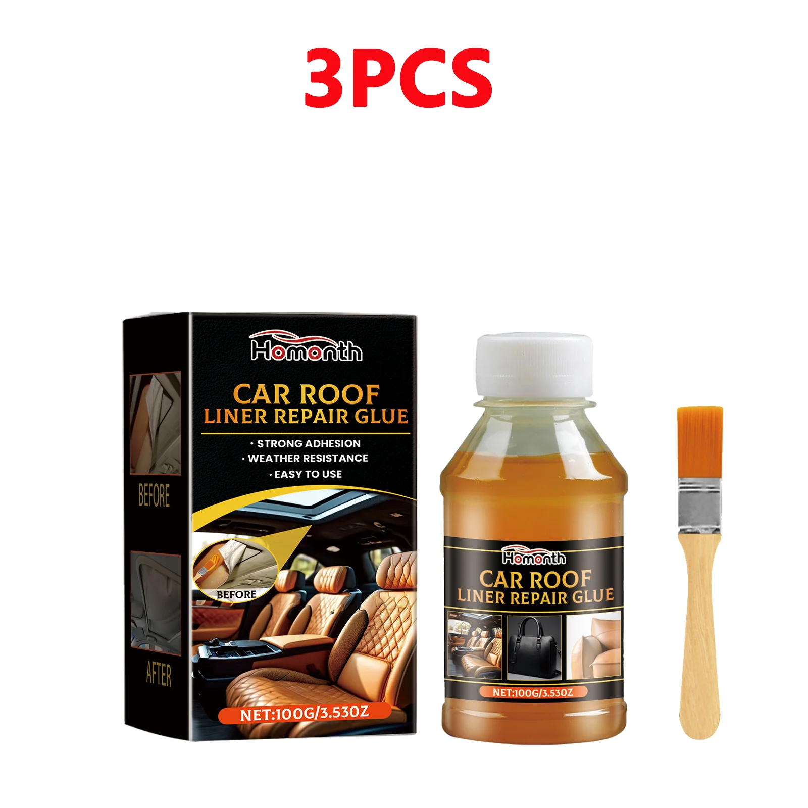 Dachhimmel-Reparaturkleber 100ml Starker Haftkleber für Dachhimmel Schnellreparatur-Klebstoff Autodach-Stoffkleber Polsterkleber für Autos