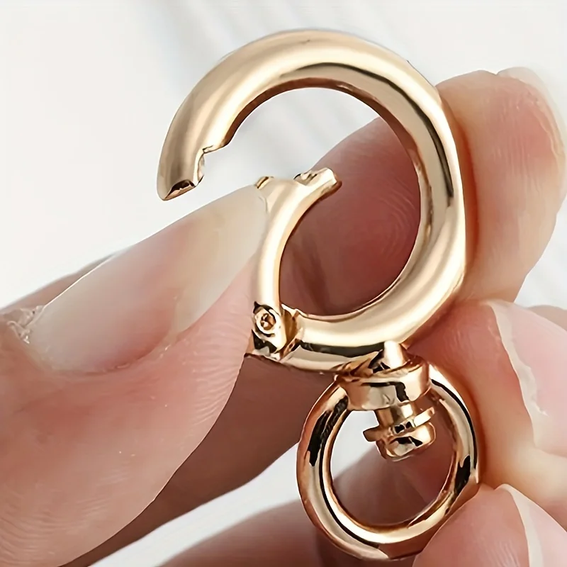 8-Pack High-Quality Zinc Alloy Spring Snap O-Rings, Trigger Round Clips for Keychains and Accessories