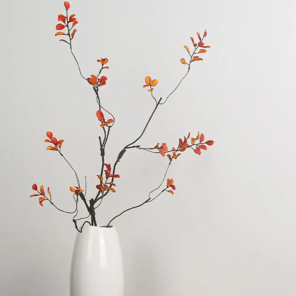 Retro Autumn Leaf Plant Bouquet Withered Handmade Artificial Maple Leaf 2 Fork/3 Fork Long Fake Maple Leaf Branch Garden