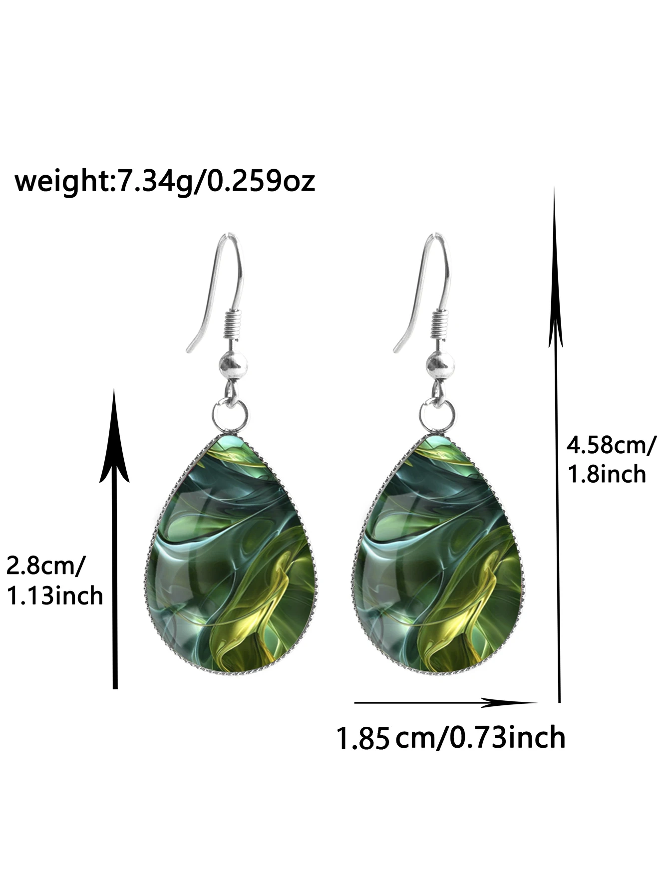 Women's Green Irregular Quicksand Pattern Earrings