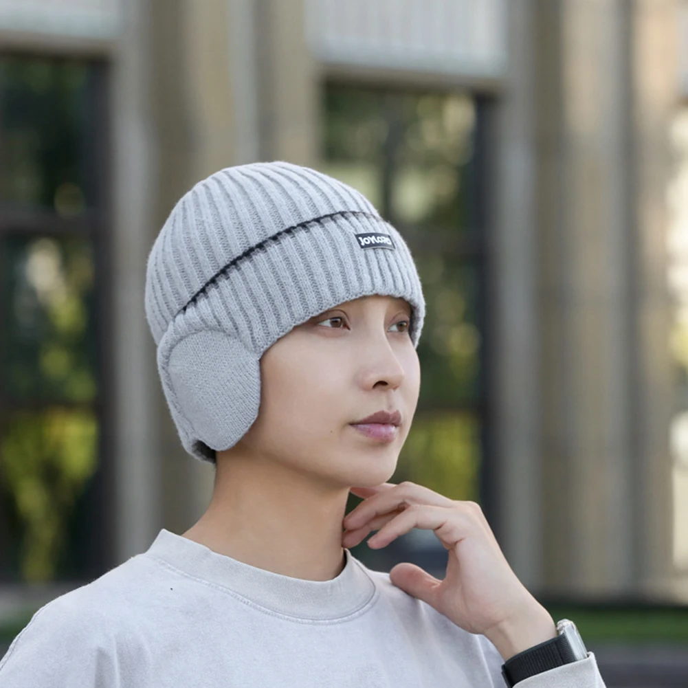 

Мужская зимняя вязаная шапка, грелка для ушей, шерстяная шапка, уличная велосипедная защита ушей, теплая фуражка для пеших прогулок, катания на лыжах