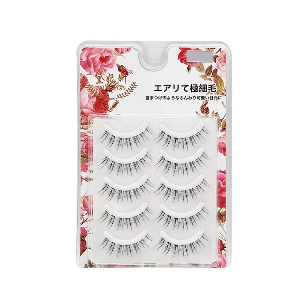 Neue 5 Paare koreanischen Stil falsche Wimpern 3d transparente natürliche Wimpern Wimpern Stiel Auge Manga Make-up liefert Großhandel i6w6