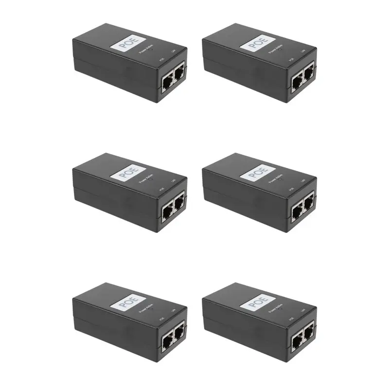 CJSD-6X 24V 0.5A Desktop POE Power Injector Ethernet Adapter Surveillance CCTV For IP Camera Power Supply