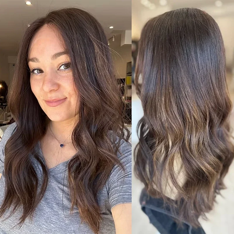 Soft 26inch Body Wave Highlight Brown 5x5 Silk Base  Jewish Human Hair Wig With BabyHair HD Lace European Hair Preplucked  Daily