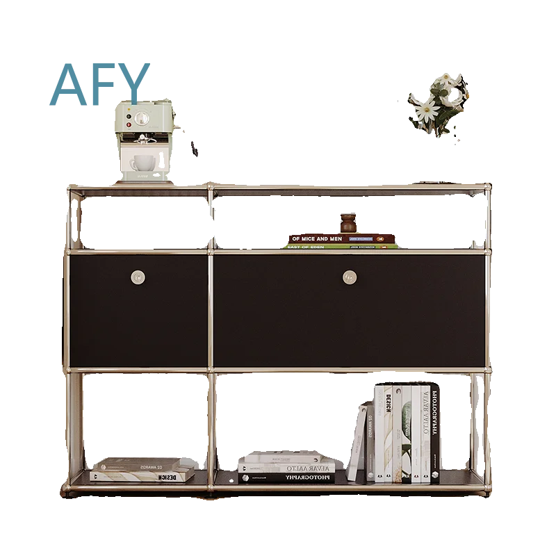 Mixed Color Cabinet Combination Multi-Function Simple INS Locker Side Chest Cabinet Stainless Steel for Home Office Living