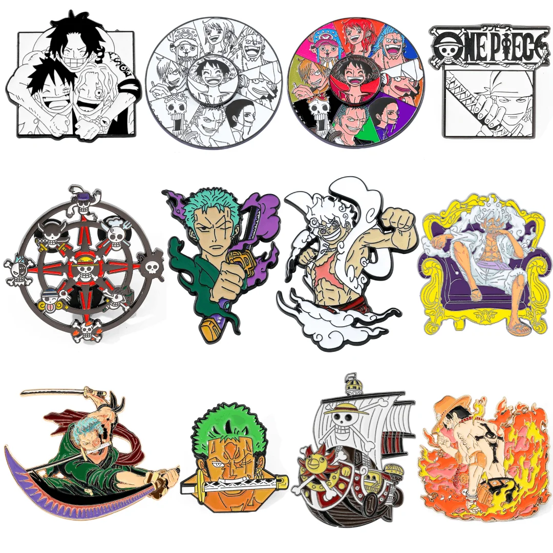 Anime Luffy Badge Brooch for Backpack, Comic Enamel Pin Clothes Accessory, Fan Gift