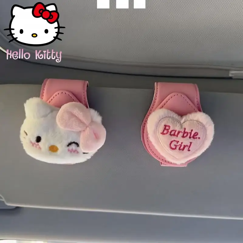 

Sanrio Hello Kitty Sunglasses Holders for Car Sun Visor Kawaii Cartoon Cars Storage Glasses Case Auto Interior Accessories Gifts