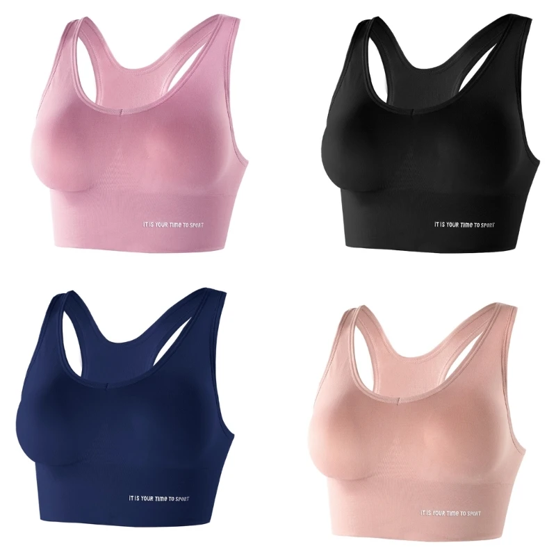 

Womens High Impact Sports Bras Wirefree Hook Closure Running Workout Hollow-Out Racerback Crop Top with Removable Cups