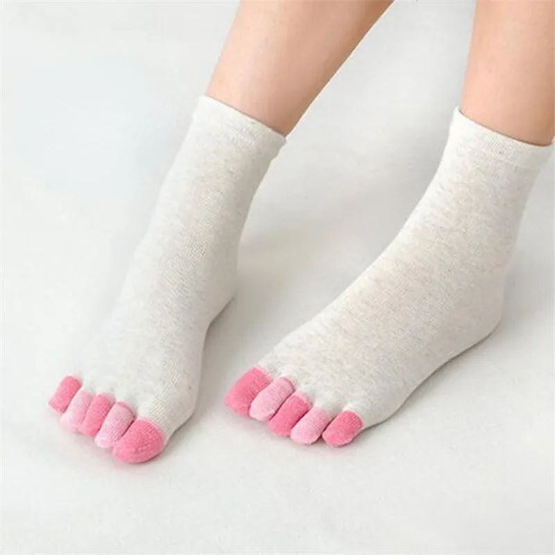 일본 패션 여성 재미 있은 카와이 발가락 양말 로리타 다섯 손가락 레이디 소녀 캔디 색상 여성을위한 귀여운 잠자는 양말 선물