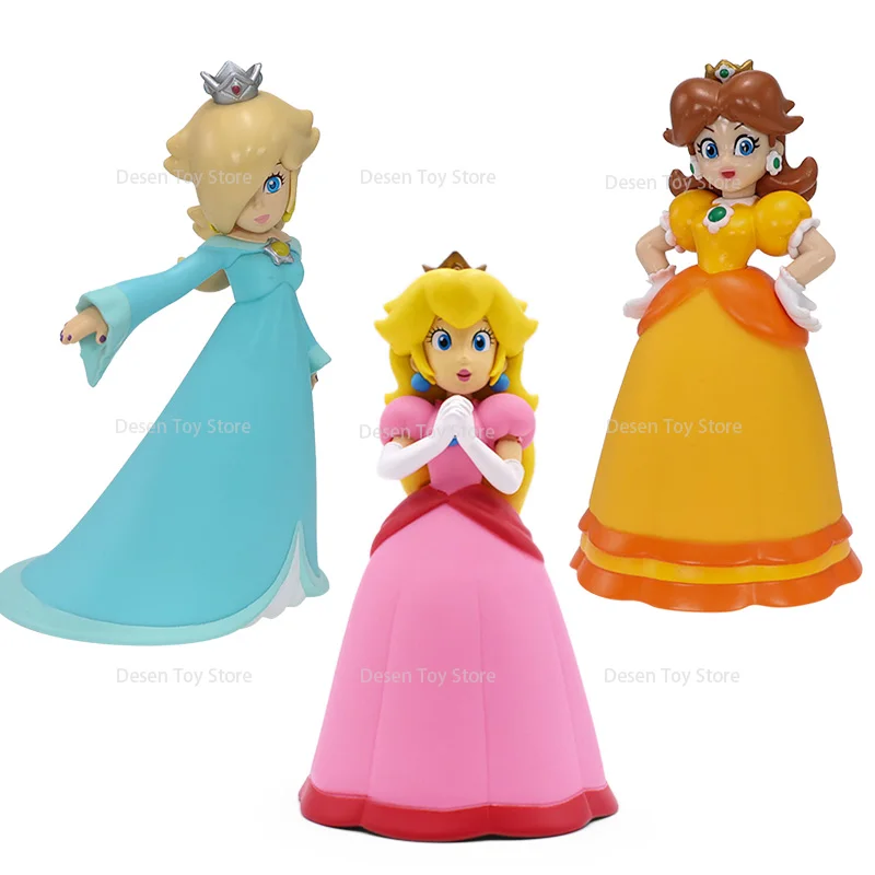 3 Styles Mario Bros Figures Peach Princess Daisy Rosalina Beauty Anime Action PVC Toys Figures Game Doll Gifts for Kid