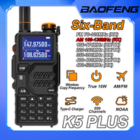 Baofeng K5 Plus Walkie Talkie 10W AM FM Full Band Wireless Copy Frequency Type-C 999CH NOAA Long Range Portable Ham 2 Way Radios