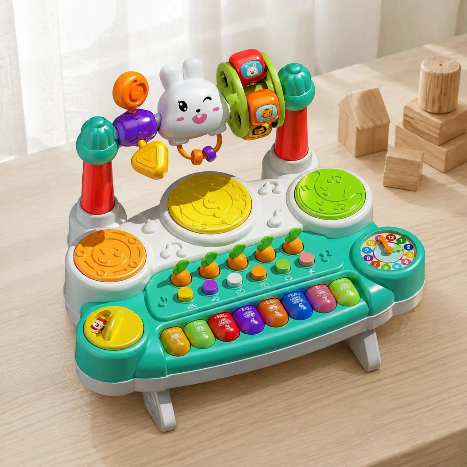 Baby Phone Toy Early Education Musical Pretend Phone Multi Function Safe Plastic for Babies, Daycare
