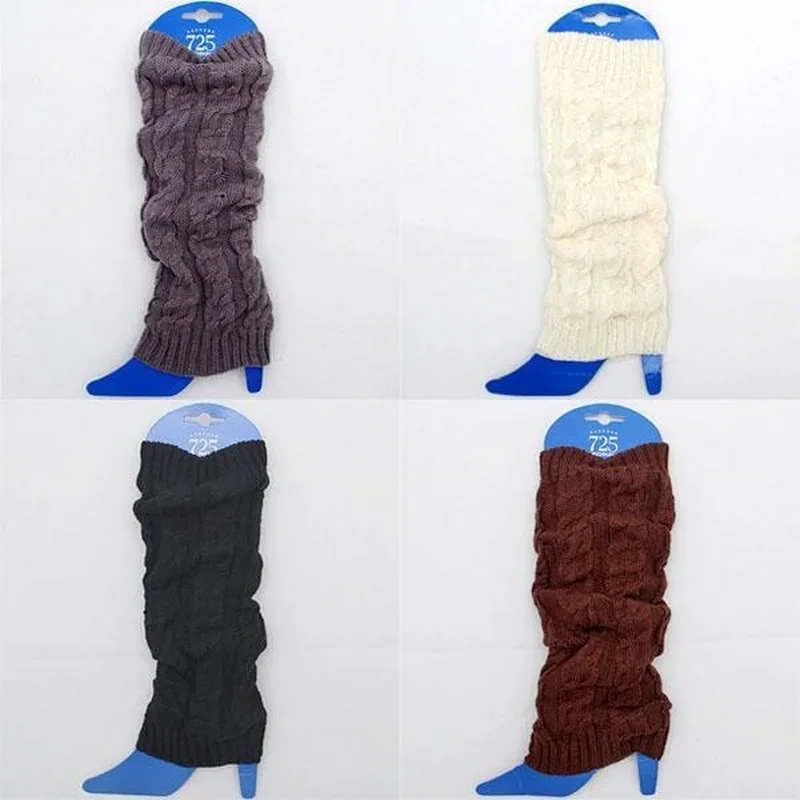 Winnter Woman Fashion Gaiters Boot Cuffs Leg High Warm Knit Knitted Socks Leg Warmers for Women Christmas Gifts