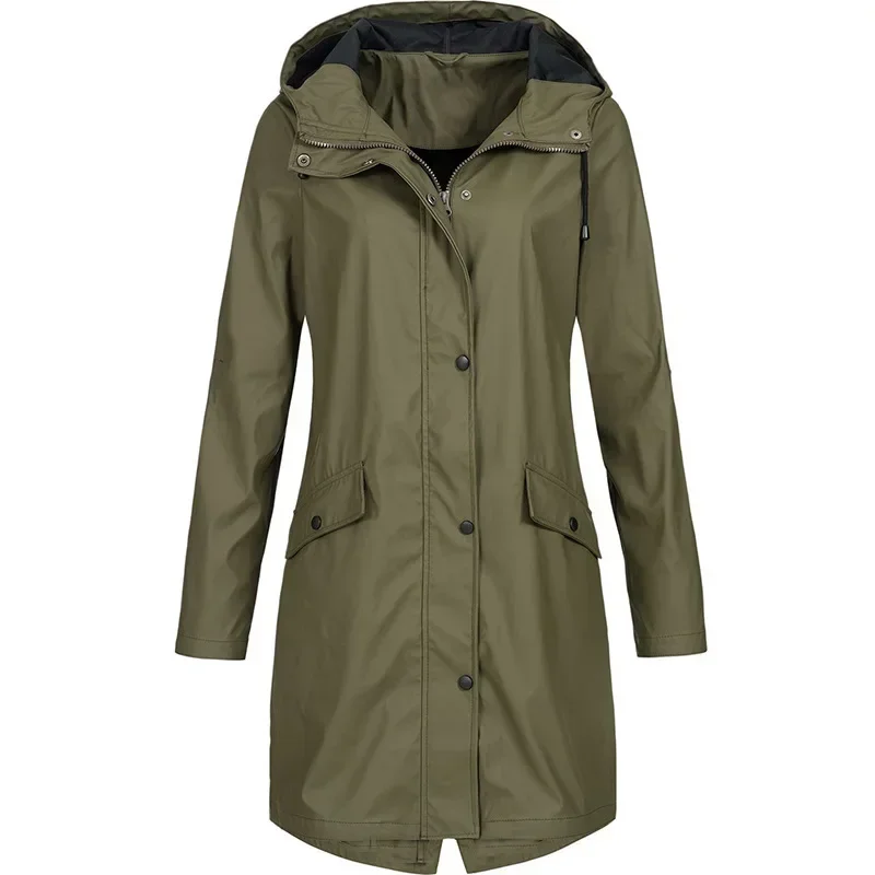 Winter Women Jacket Softshell Fleece Long Jackets Windbreaker Hiking  Windproof Outdoor Coat Hooded Raincoat Famale view 5