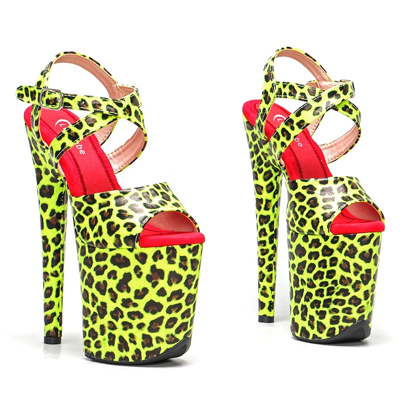 Leecabe 8Inch/20cm Leopard print upper Trendy fashion Platform Sandals  party High Heels stripper heel Pole Dance Shoes