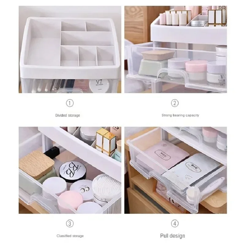 2026 New Make Up Case Jewelry Container Box Makeup Organizer Drawers Plastic Cosmetic Storage Box Makeup Brush Holder Organizers