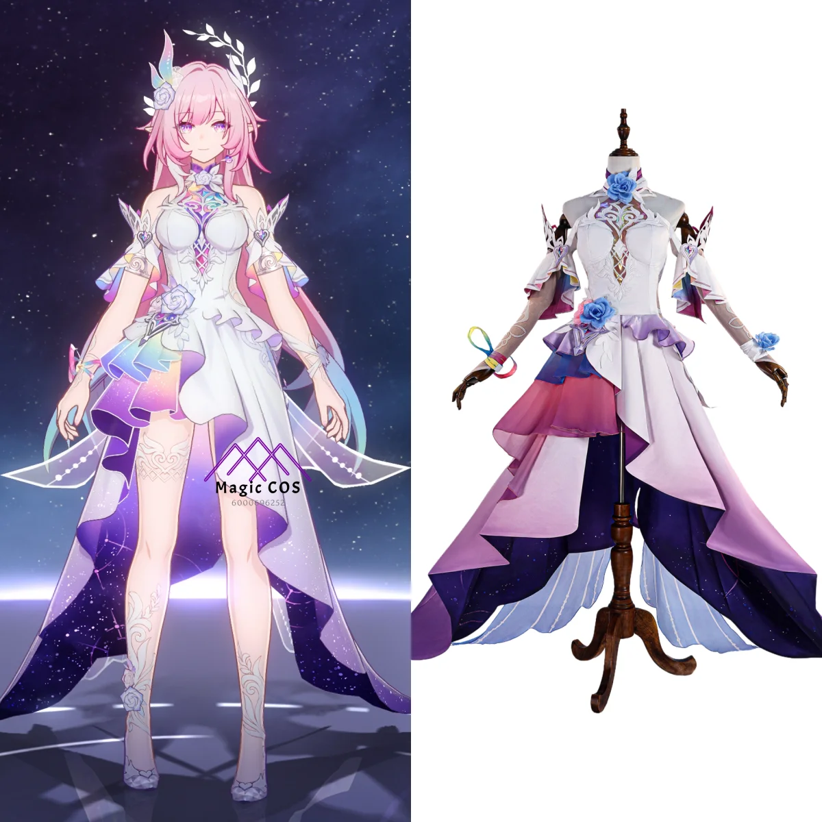 

Hot Game Honkai: Star Rail Cosplay Costume Anime Cyrene Role Play Clothes Pretty Dress Outfit Wig Shoes Women ComicCon Halloween