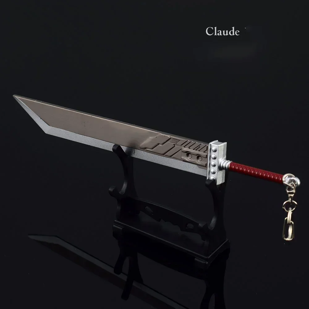 Fantasy Game Weapon Cloud Strife Buster Sword 22cm Metal Anime Game Samurai Sword Uncut Blade Weapon Model Gifts Toys for Boys