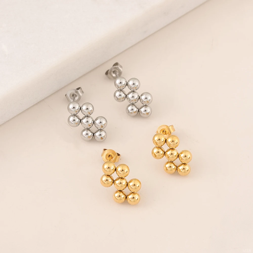 Fashion Round Shape Stainless Steel Ear Stud Earrings for Women Simple Personality Earring Jewelry Gifts