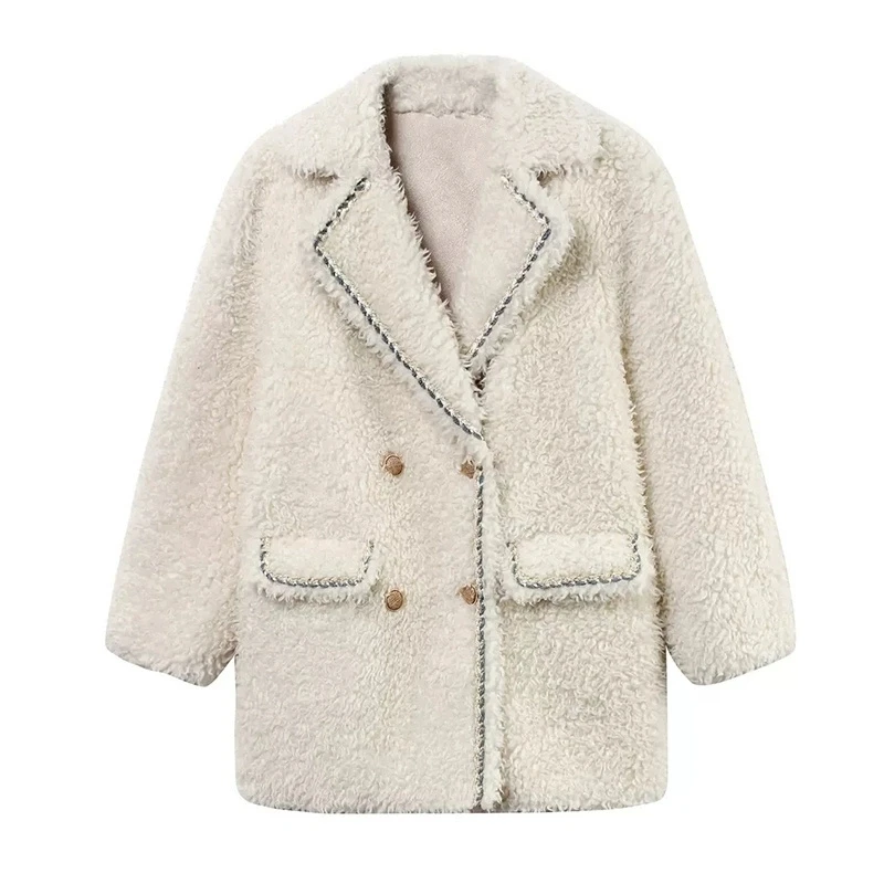 Faionable Damen Wollmantel Herbst Winter Neu Sle Revers Fell Layered Leder Faionable Ele Damen Oberbekleidung