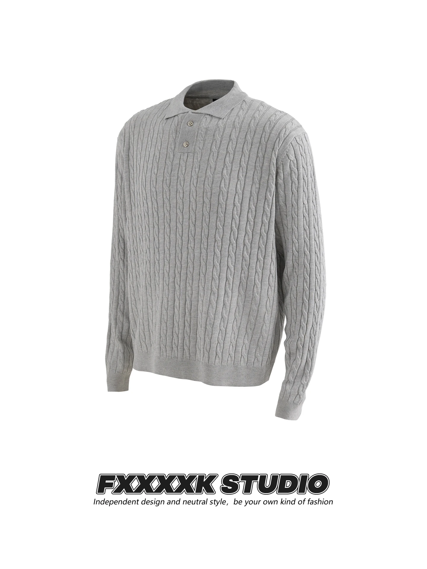 

Оригинальный FXK американский ретро вязаный свитер с воротником, свободный повседневный длинный свек, весенне-осенняя теплая одежда для отдыха Ci Walk