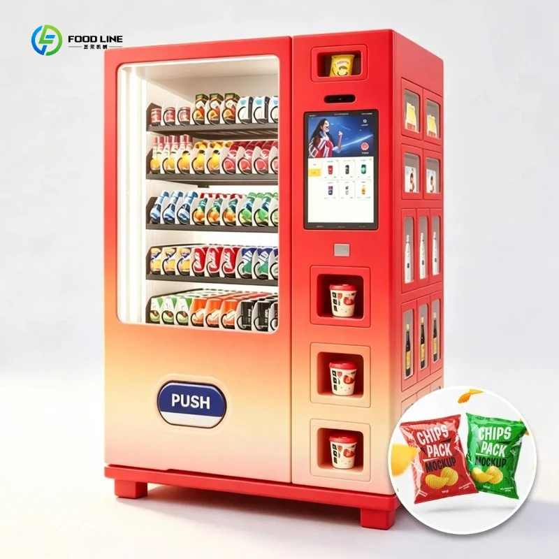 Commercial Vending Machine for Snack and Water 24 Hours Cold Drink Vending Machine FL Customized