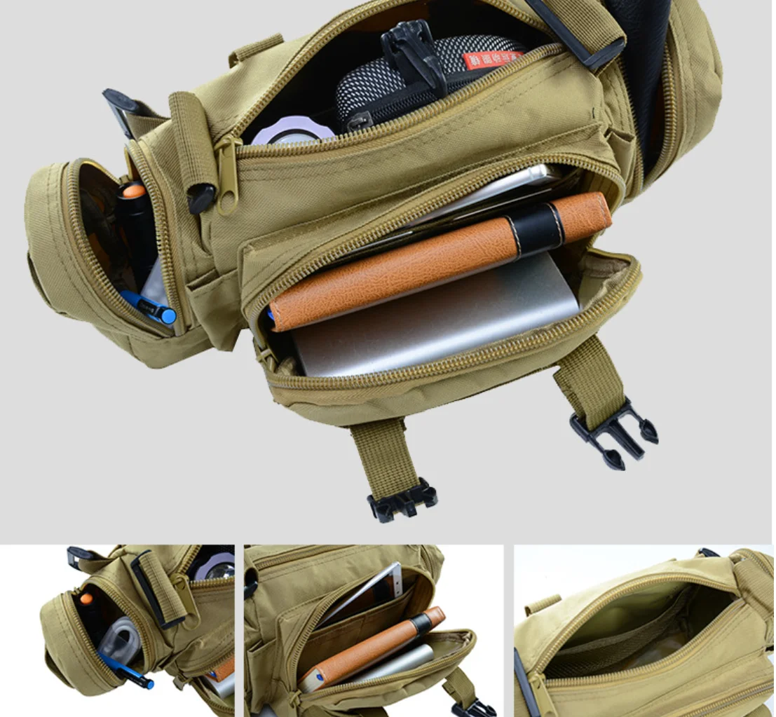 Oxford cloth multi-function crossbody tactical outdoor waterproof sports Fanny pack wholesale men's single shoulder camera bag